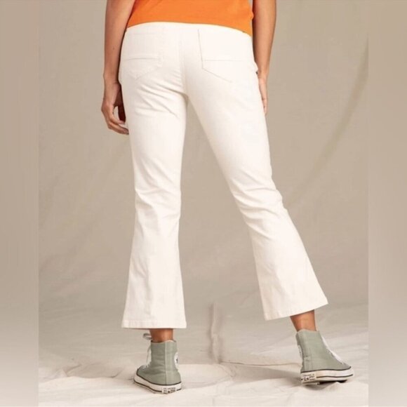 Toad&Co Earthworks Kick Flare Pant Women's Size 10 ivory cream organic cotton - Picture 2 of 13